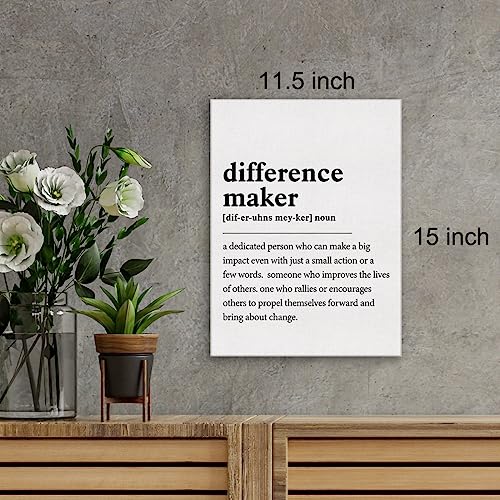 Difference Maker Definition Print Canvas Wall Art Home Decor a Dedicated Person Who Can Make a Big Impact Painting Ready to Hang Best Friend Teacher Gift 12x15 Canvas Poster Framed - Image 3