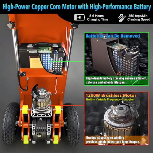 Carretilla eléctrica motorizada para escaleras 880 lbs miniatura 3