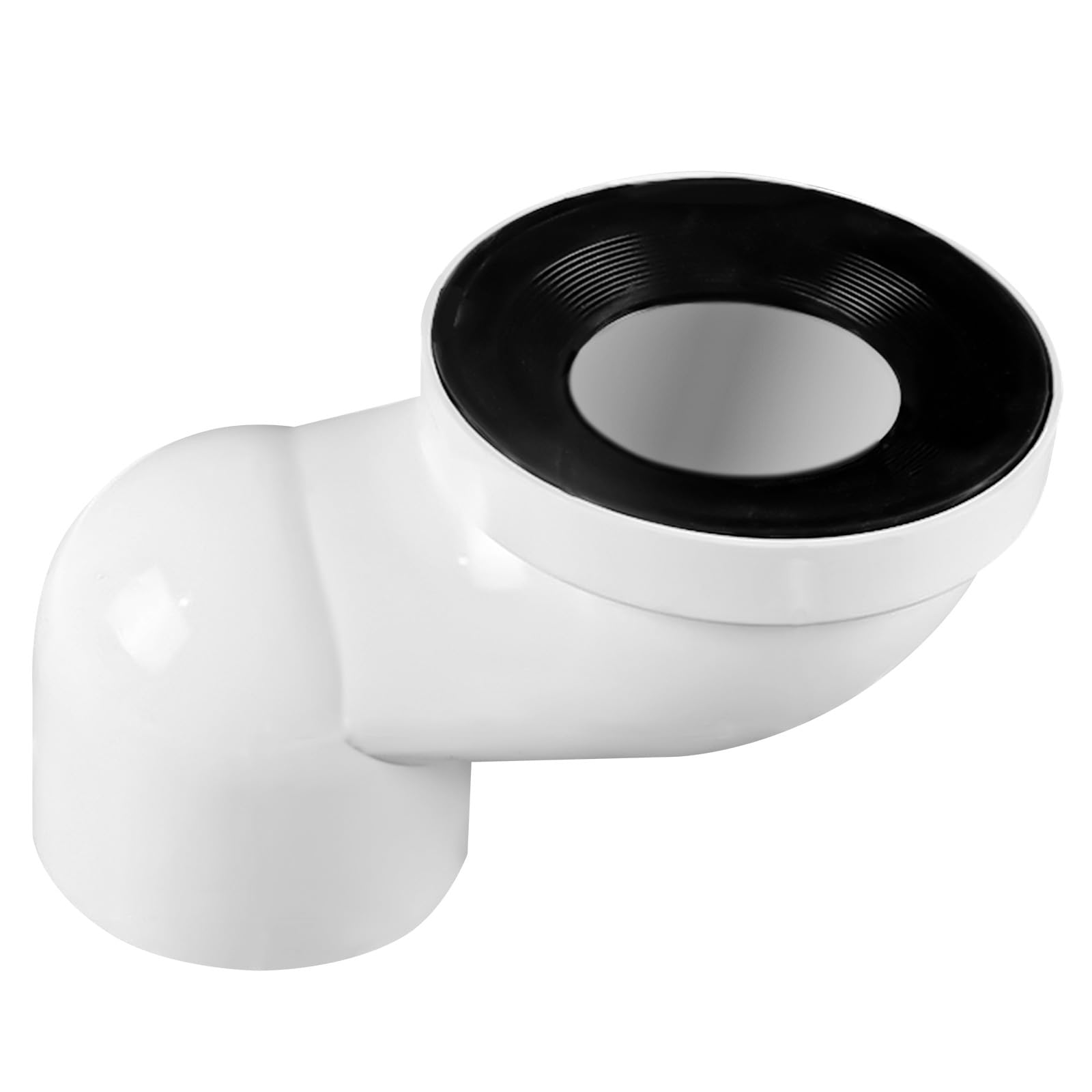 Raccordo di collegamento per WC, 100 mm, connettore per WC, tubo di collegamento in plastica, raccordo per WC, bocchetta di collegamento per WC, scarico eccentrico dritto