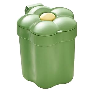 Flower Shaped Desktop Wastebasket Lid Mini Decorative Trash Bin for Home and Office Small Rubbish Bin for Bedroom