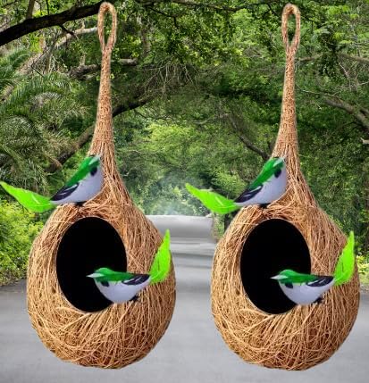 Wizme Round Hanging Bird Nest House for Garden Decoration Set of 2 (B0B574YC1G) Amazon Price History, Amazon Price Tracker