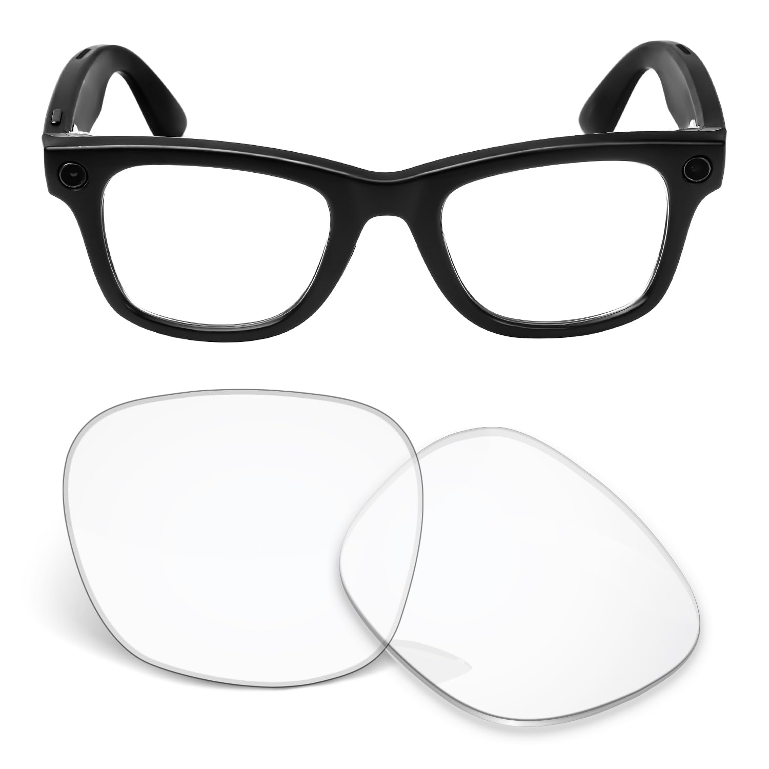 Biyxpiv 1.5MM Replacement Lenses Compatible With Ray-Ban Meta Wayfarer RW4006 50mm Smart Sunglasses