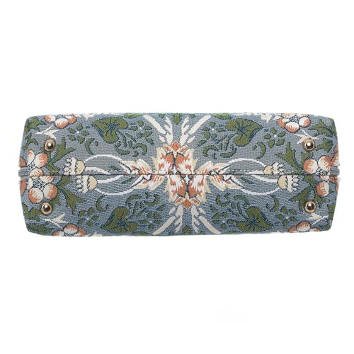 Signare Tapestry Hand Shoulder Bag Cross Body Purses Handbag Satchel Bag for Women In William Morris Strawberry Thief Grey | CONV-STGR4