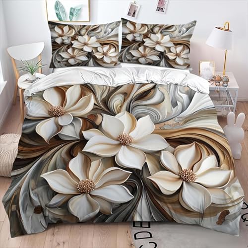 Parure de lit en polyester fleurie douce 200x200cm pour chambre
