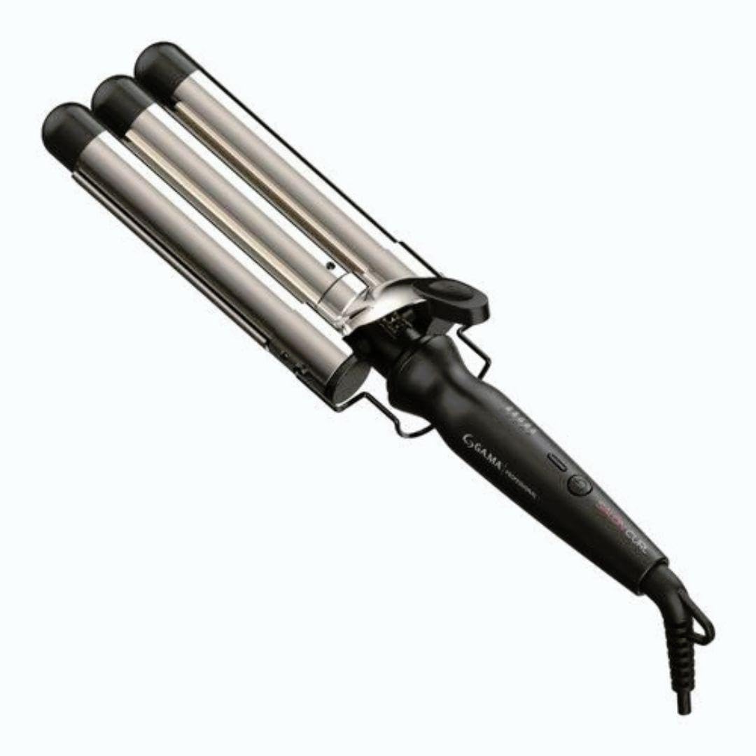 GA.MA Italy Professional, Plancha rizadora de salón, 95 W potencia, revestimiento de titanio Silk-Chrome, temperatura regulable 140°-220°C, pantalla LED, apagado automático