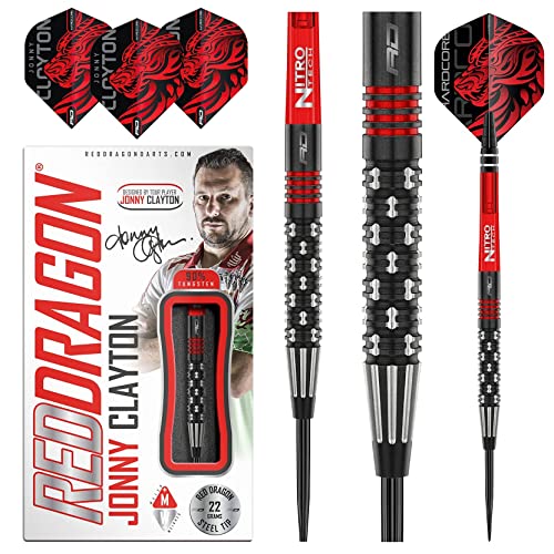 RED DRAGON Jonny Clayton PL Special Edition 22 Gram Tungsten Darts Set including Flights and Shafts (Stems) - Image 4