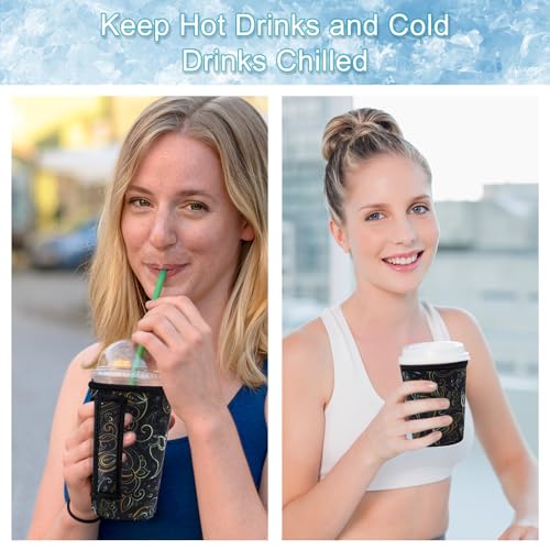 Image of 3PCS Reusable Iced Coffee Sleeves, Fits 16-32oz Hot /Cold Drinks