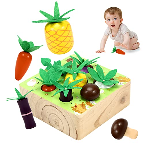 Luclay Baby Motorik Holzspielzeug Montessori Sortierspiel Holzpuzzle Bauernhof| Lernspielzeug für Kinder als Geburtztag Geschenk