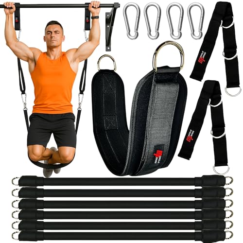 MuscleForge Klimmzughilfe Band, extra verstellbares Klimmzug Bänder Set, Einstellbar von 2 bis 6 Bändern, Klimmzugband für Krafttraining, Verstellbares Hilfsband mit Breitem Beinriemen MuscleForge Klimmzughilfe Band, extra verstellbares Klimmzug Bänder Set, Einstellbar von 2 bis 6 Bändern, Klimmzugband für Krafttraining, Verstellbares Hilfsband mit Breitem Beinriemen