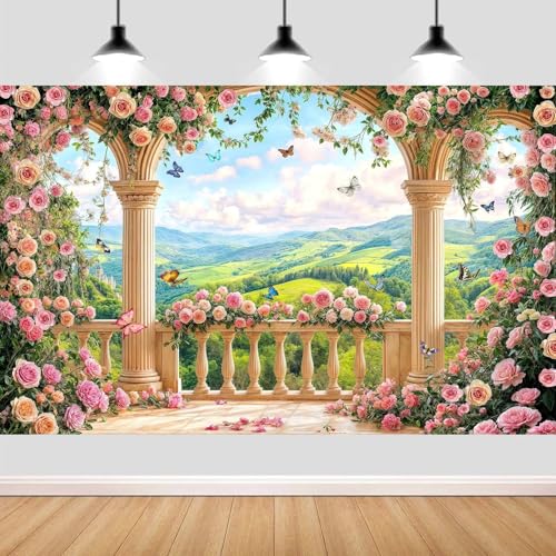 Fondo Fotográfico Floral Rosa 7x5ft miniatura 3