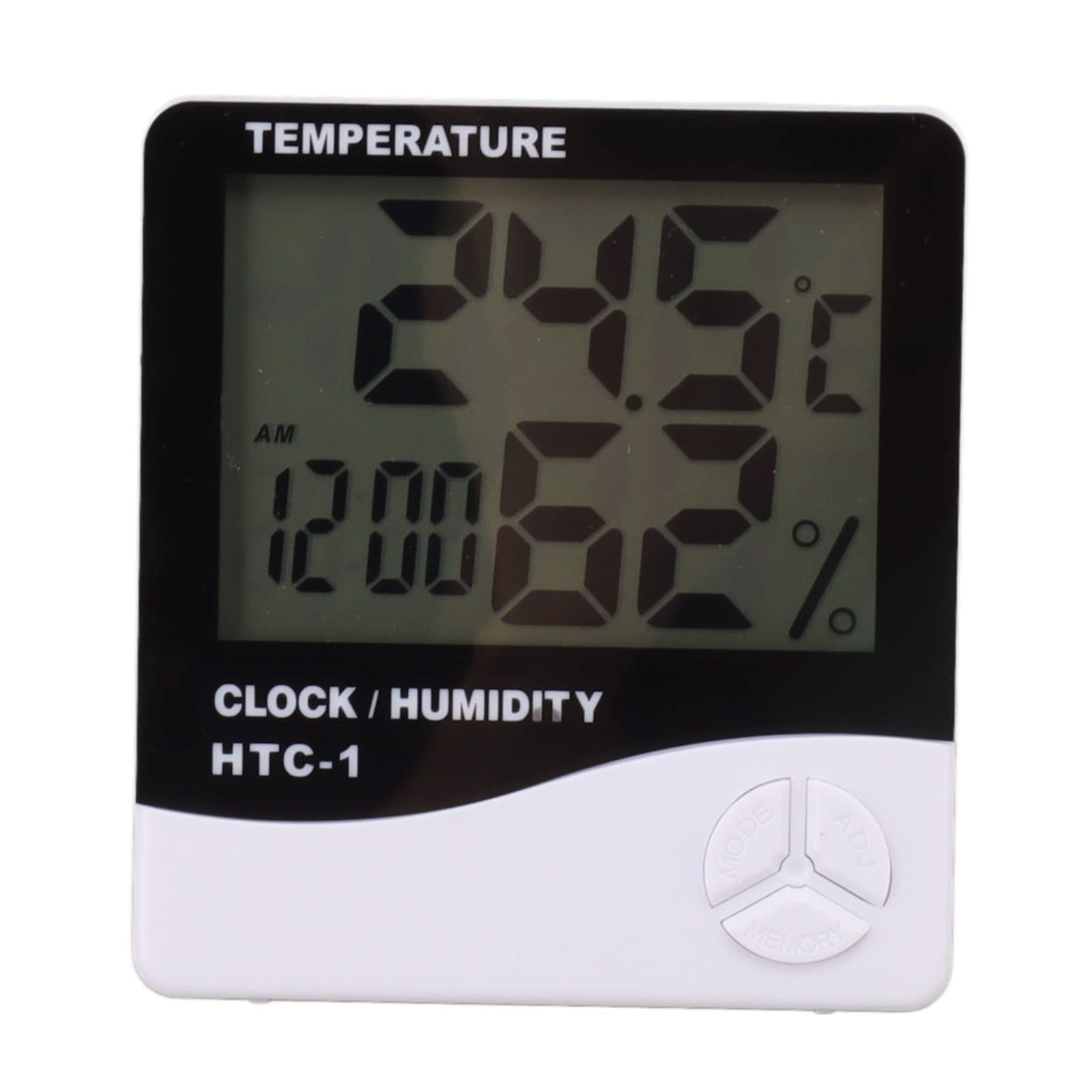 Gavigain Digital Hygrometer Indoor Thermometer,High Accuracy with Large Screen Alarm Clock Function Digital Hygrometer for Home Bedroom
