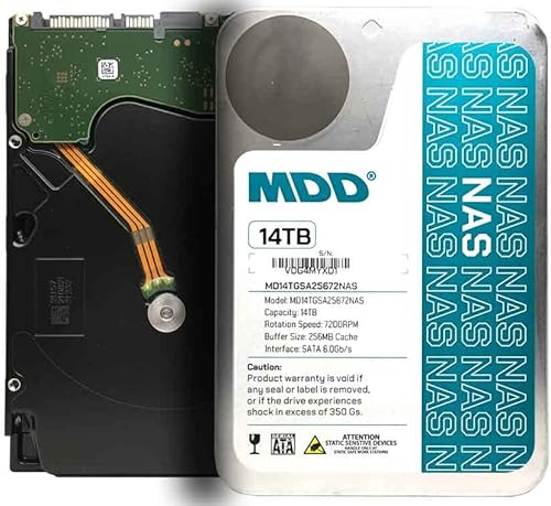 Miniatura 2 de MDD (MD14TSATA25672NAS) 14TB 7200 RPM 256MB caché SATA 6.0Gb/s 3.5" Disco duro interno NAS - 5 años de garantía (renovado)