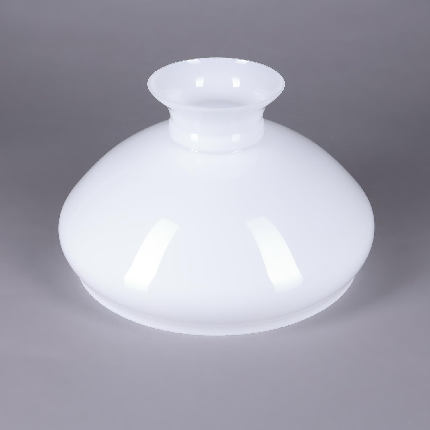Petroleum Glas Ø 282mm Lampenglas weiß glänzend Lampe Ersatzglas Leuchtenglas Glasschirm