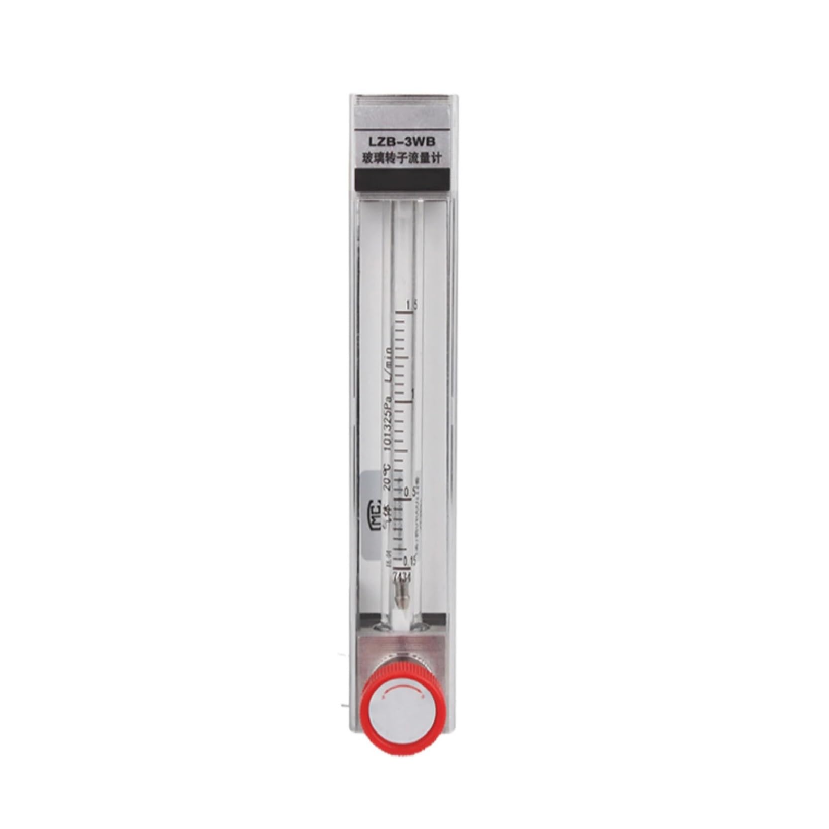Medidor de Flujo de Tubo de Vidrio LZB-4WB, rotámetro for Aire líquido, Agua, nitrógeno Ajustable(0.5-5L-min)