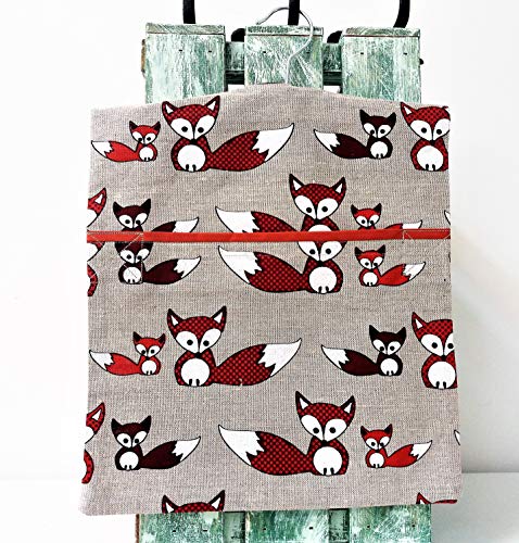 Linen Cotton Peg Bag Peg Storage Clothespin Bag Foxes