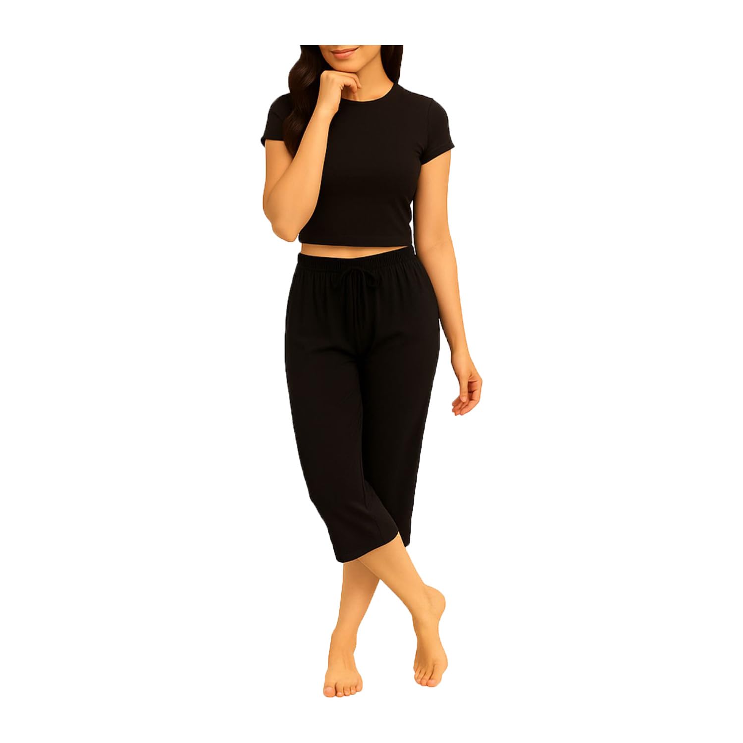 Womens Capris Single Pack Black-picture-43