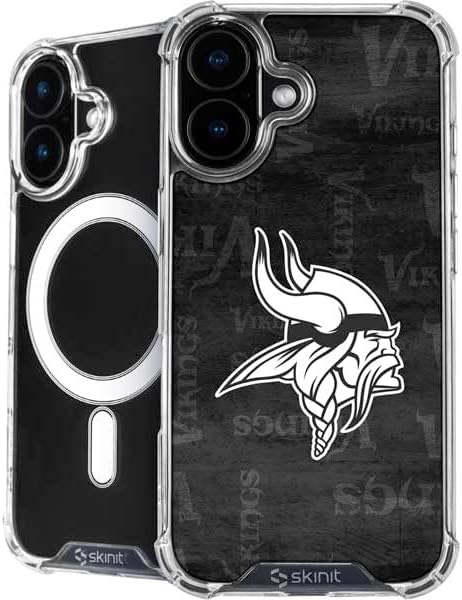 Skinit Phone Case Compatible with MagSafe iPhone 16 - Officially Licensed NFL Minnesota Vikings Double Vision Design