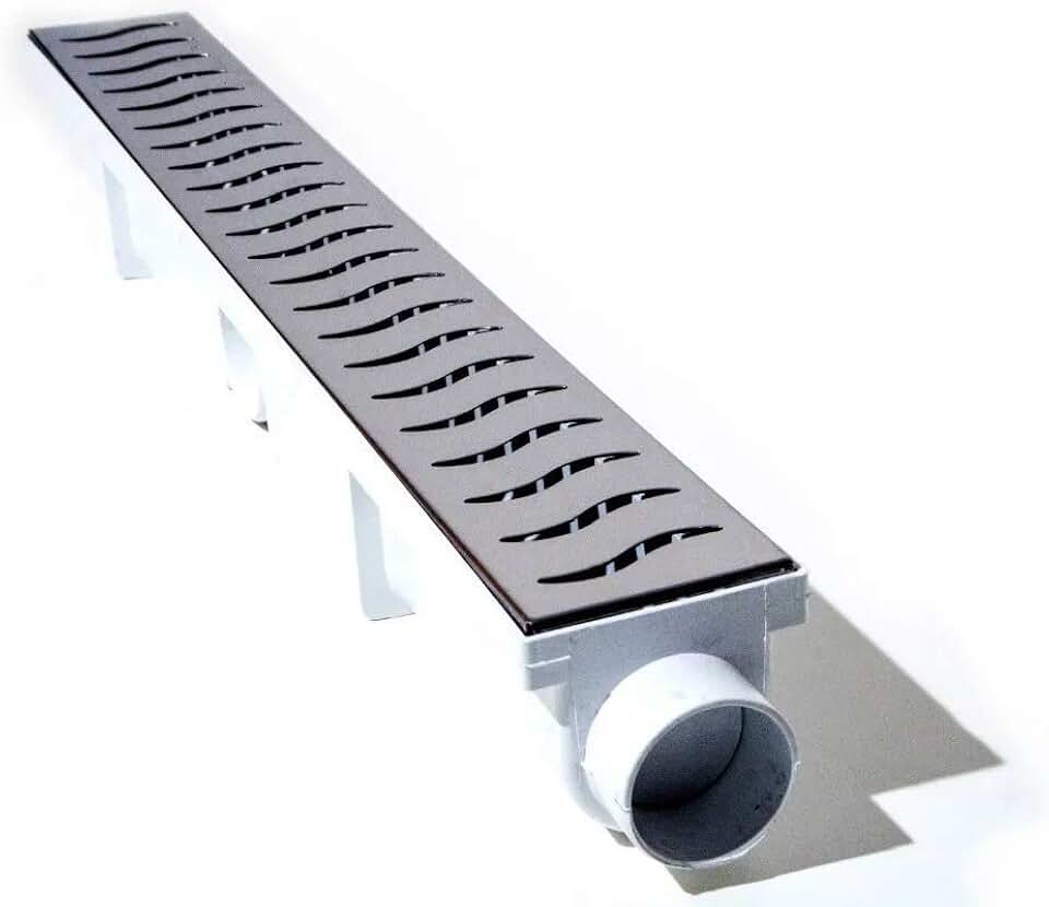 Ralo Linear 6x50 Branco Grelha Inox Continuo Sifonado