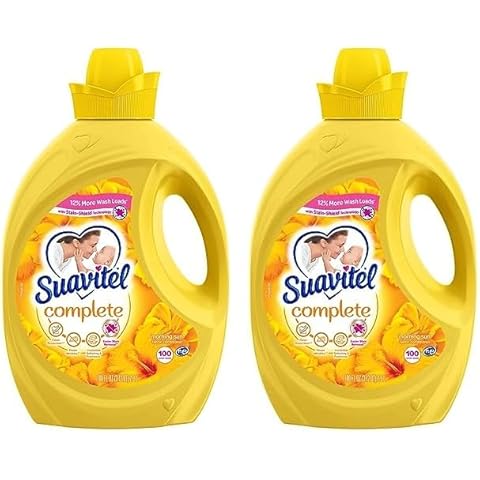 Suavitel Complete Liquid Fabric Conditioner, Laundry Fabric Softener with Fabric Protection Technology, Morning Sun, 100 fl oz, Enough Liquid For 100 Small Loads (Pack of 2) Cover