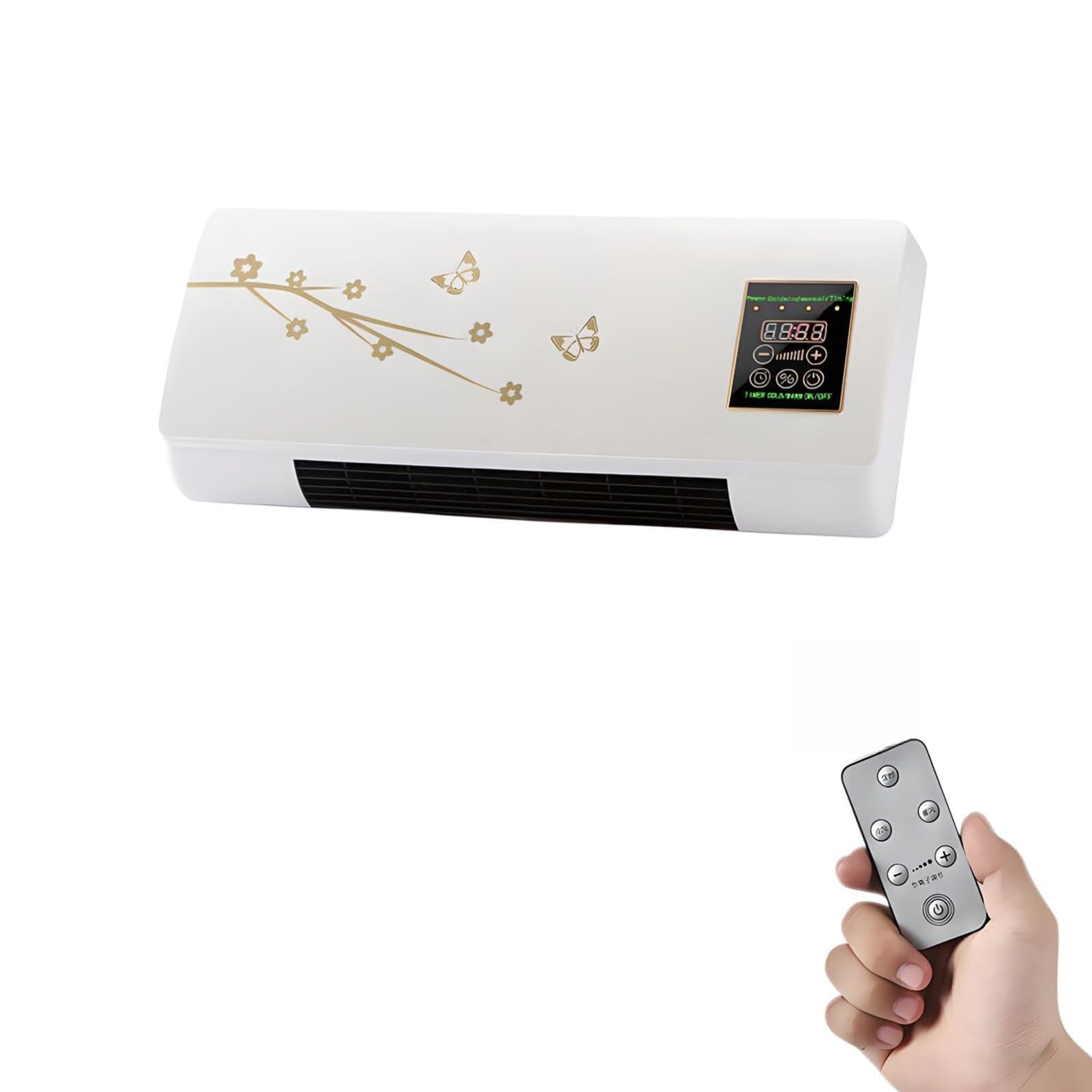 Aire acondicionado sin conductos, unidad de CA autoevaporadora portátil, montado en la pared con ventilador sin aspas y control remoto, sistema dividido fácil de instalar para dormitorio