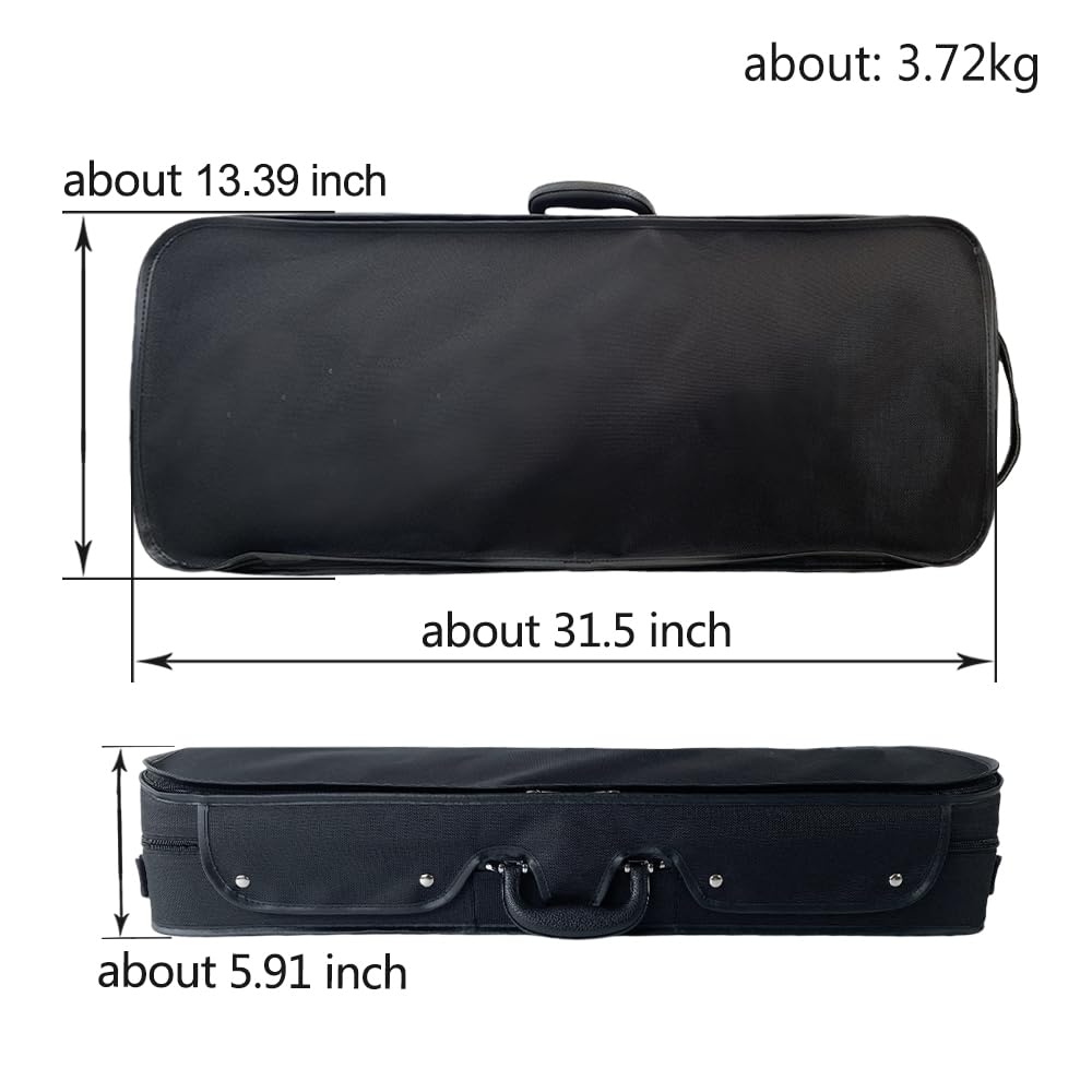 Doppelter Violinenkoffer/Violinenkoffer für 4 Bögen, Nylon, leicht, tragbar, langlebig, leicht, robust, für Violine und Bratsche