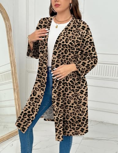 Image of Ekouaer Women Plus Size Robe Knee Length Lightweight Bathrobe Short Kimono Robes with Pockets Maternity Robe