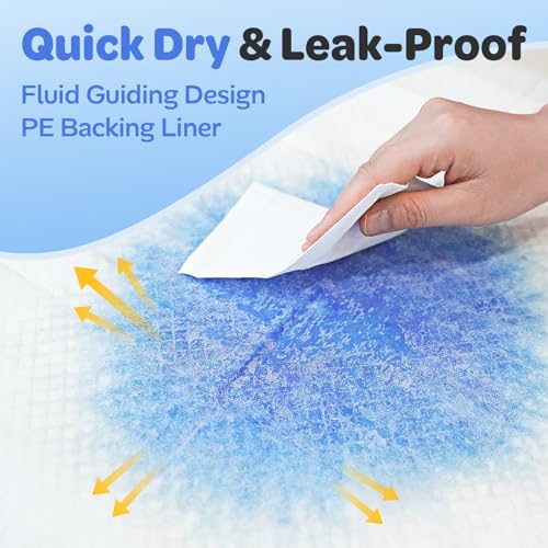 Image of 200 Pack Bulk Dog Pee Pads Extra Large 28x34, Adhesive Sticky Tabs Leakproof Puppy Training Pads, 6-Layer Super Absorbent Dog Pads for Large Dogs, Long-Lasting Value Supply