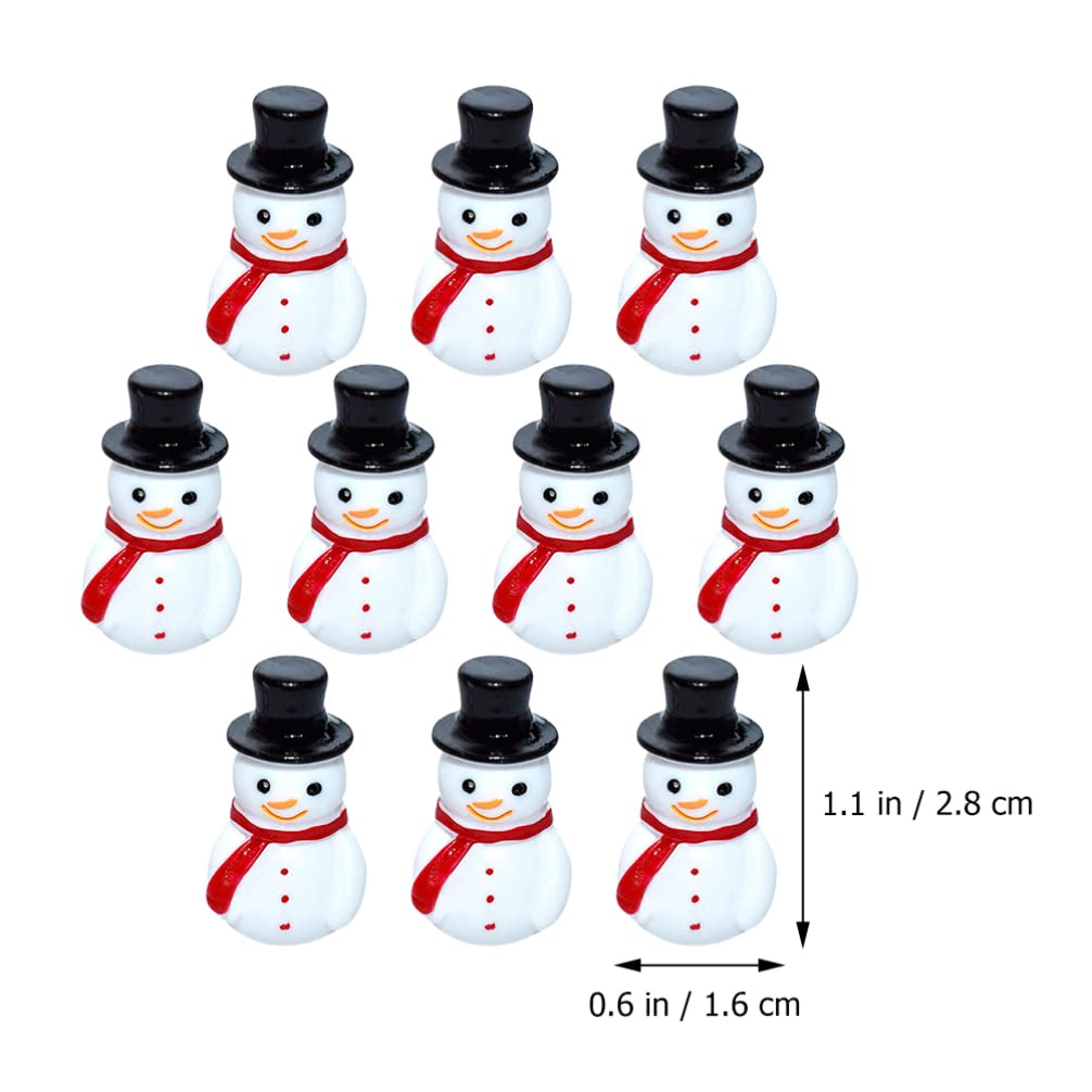 STOBOK Christmas Miniature Snowman: Christmas Tree Min Ornaments Resin Santa Snowman Figurine Xmas Accessories Party Favors Centerpieces 10pcs - Image 4