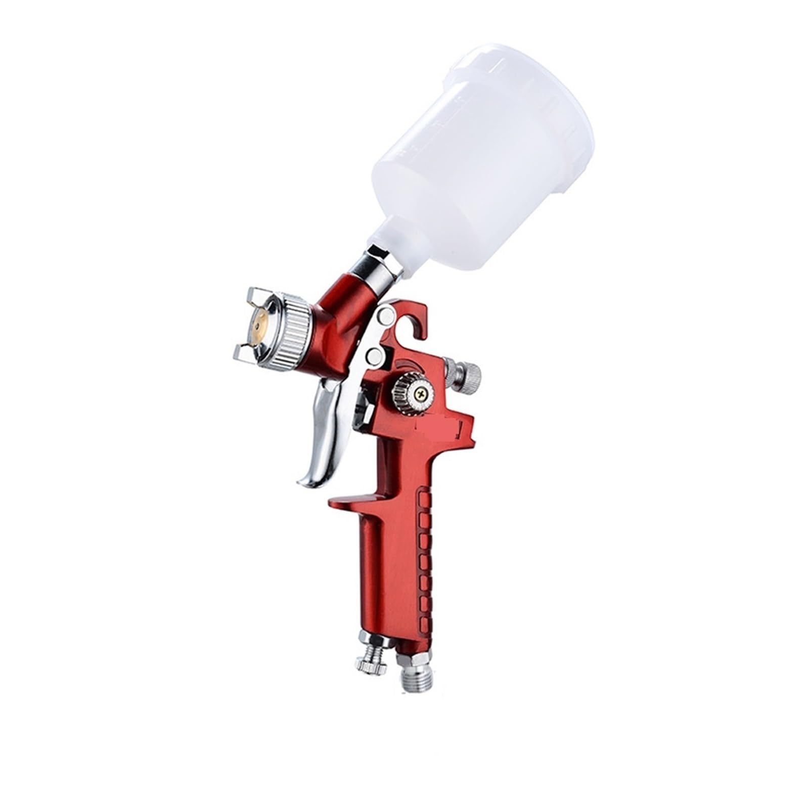 Pistolet lakierniczy， Aerograf 0,8 mm/1,0 mm Mini aerograf Farba Aerograf do Malowania Samochodów Ściennych Dekoracja Paznokci Tort Malowanie(0.8mm Red)