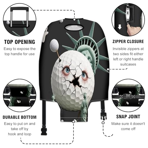 Travel Luggage Cover Suitcase Protector Scratch-Resistant Fit Not Included Suitcase American Style M-22-24in3