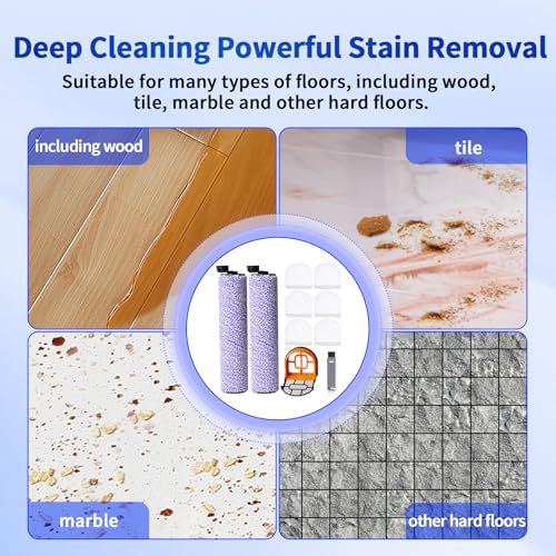 Image of 9 Pack Replacement Roller Brush and Foam Filters Kit Compatible with Shark WD101,AW302,WD201, WD161 WD261 AW261 Hydrovac XL 3-in-1 Vacuum Cleaner, Cordless Pro XL Vacuum Accessories