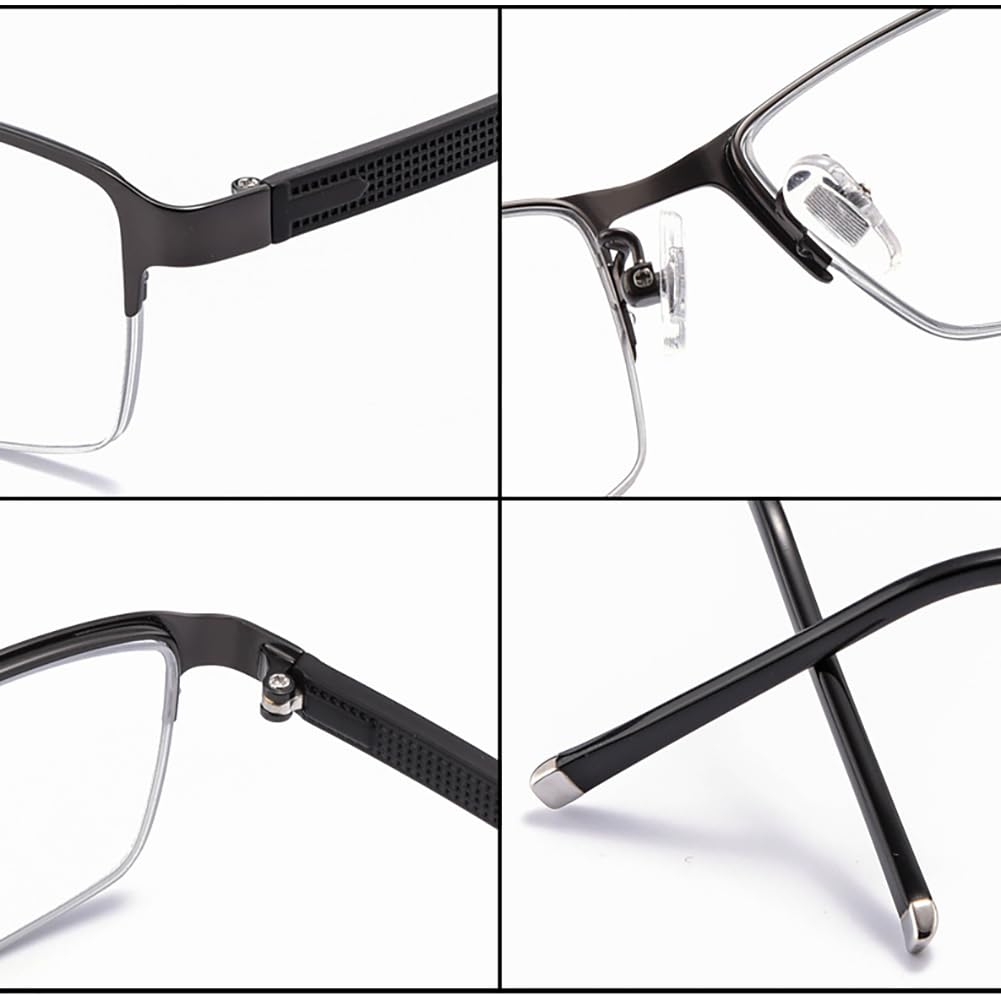 JIETIAN Gafas de Lectura fotocromáticas para Hombre, Montura de Negocios con Lentes asféricas de Resina con protección contra la luz Azul HD/UV400,04,+0.75