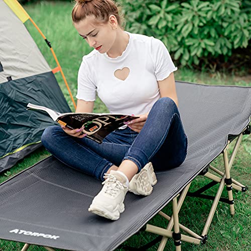 ATORPOK SHOP Campingbett feldbett klappbar, Faltbar Gästebett bis 200 kg für, Extra Breit Faltbar Klappbett Feldbett Campingbett für Outdoor Garten Innen