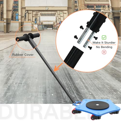 Amarite Machine Skates 8800lbs Capacity-Heavy Duty Machinery Mover with 5X 360° Swivel Rollers for Industrial Use - Equipment Skates for Warehouse and Workshop Transporting