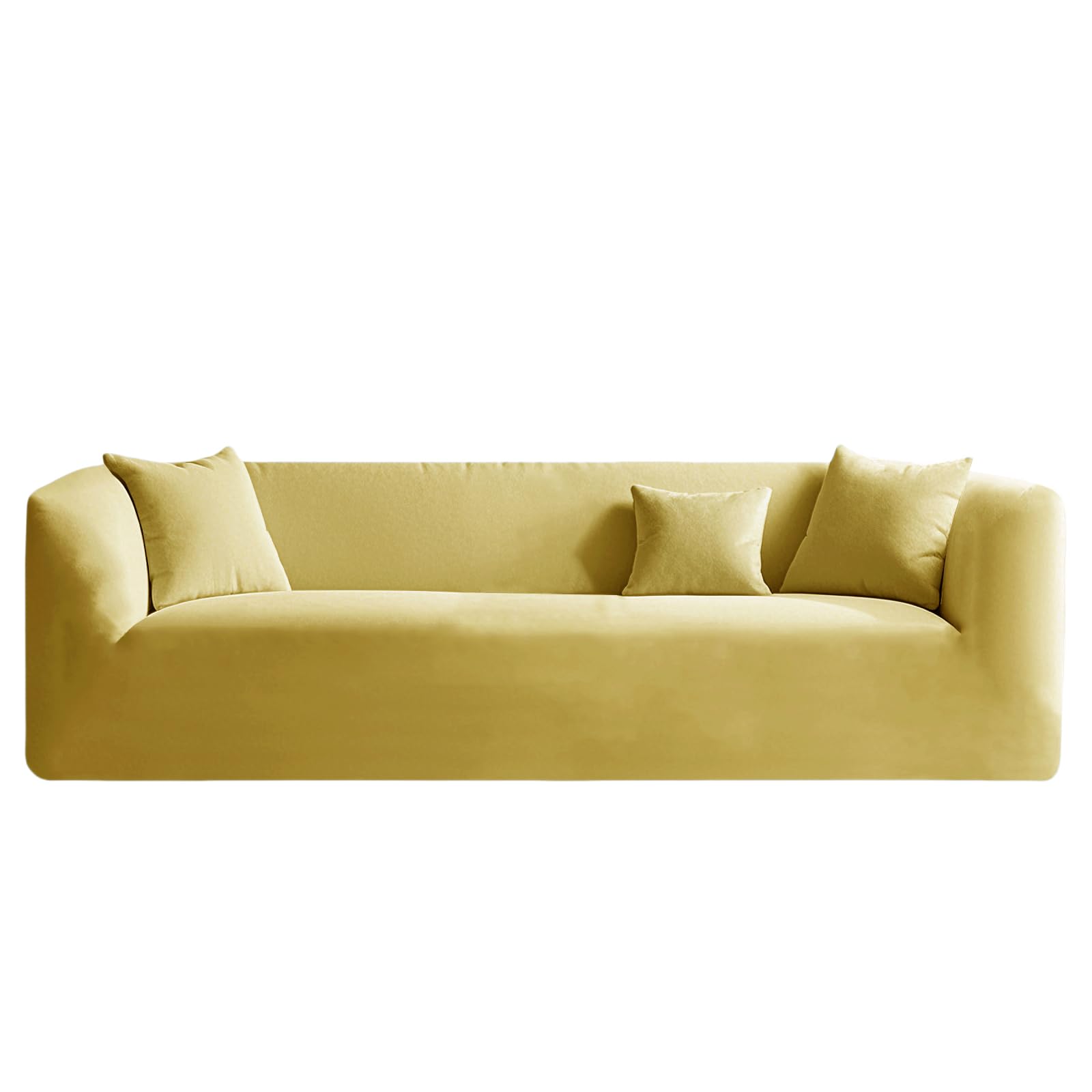 Velluto Copridivano Chesterfield 1/2/3/4 Posti Fodera Per Divano Elasticizzato Fodere Per Cuscini Antiscivolo Antimacchia Lavabile (Giallo,SOFA)