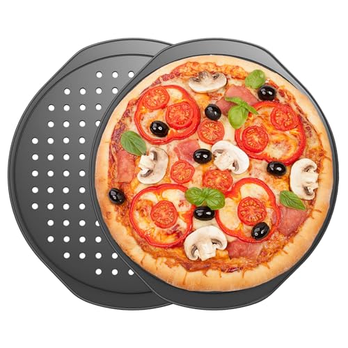KARL HAUSMANN Pizzablech Rund - ∅ 33 cm - Pizza Blech für Ofen - Pizza Backblech - Pizza Tray - Pizzaform Rund - Rundes Pizzableche - Pizzaofen - Pizzaformen - Blaublech - Pizzabackbleche KARL HAUSMANN Pizzablech Rund - ∅ 33 cm - Pizza Blech für Ofen - Pizza Backblech - Pizza Tray - Pizzaform Rund - Rundes Pizzableche - Pizzaofen - Pizzaformen - Blaublech - Pizzabackbleche