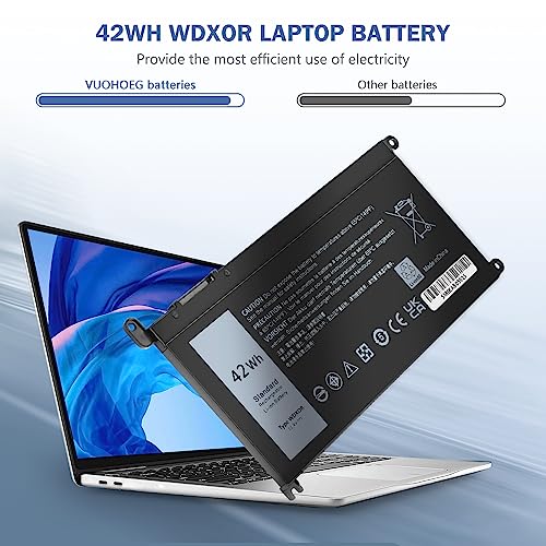 Image of WDX0R Laptop Battery for Dell Inspiron 13 15 5000 7000 5570 7579 7573 7378 5567 5565 5379 5378 Latitude 3180 3400 3500 Vostro 3480 3580 5468 5568 P69G 3CRH3 T2JX4 FC92N WDXOR (WDX0R)