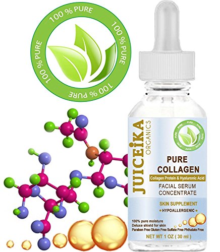 JUICEIKA PURE COLLAGEN (Collagen Protein Peptides and Hyaluronic Acid) FACIAL SERUM Concentrate. (1 Fl. oz. - 30 ml.)
