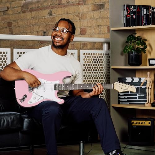 3rd Avenue Full Size 4/4 Electric Guitar Pastel Pink with Amp, Cable, Stand, Padded Bag, Strap, Spare Strings, Picks, Capo, Whammy Bar, Online Lessons – Light Pink - Image 4