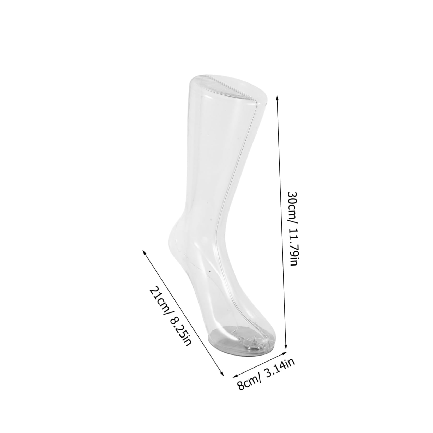ULTECHNOVO Modèle Magnétique et PVC en Présentation Acier ou Réaliste Inoxydable Pied Mannequin de Transparent Base Féminin de Chaussettes en Magasin Centre Commercial