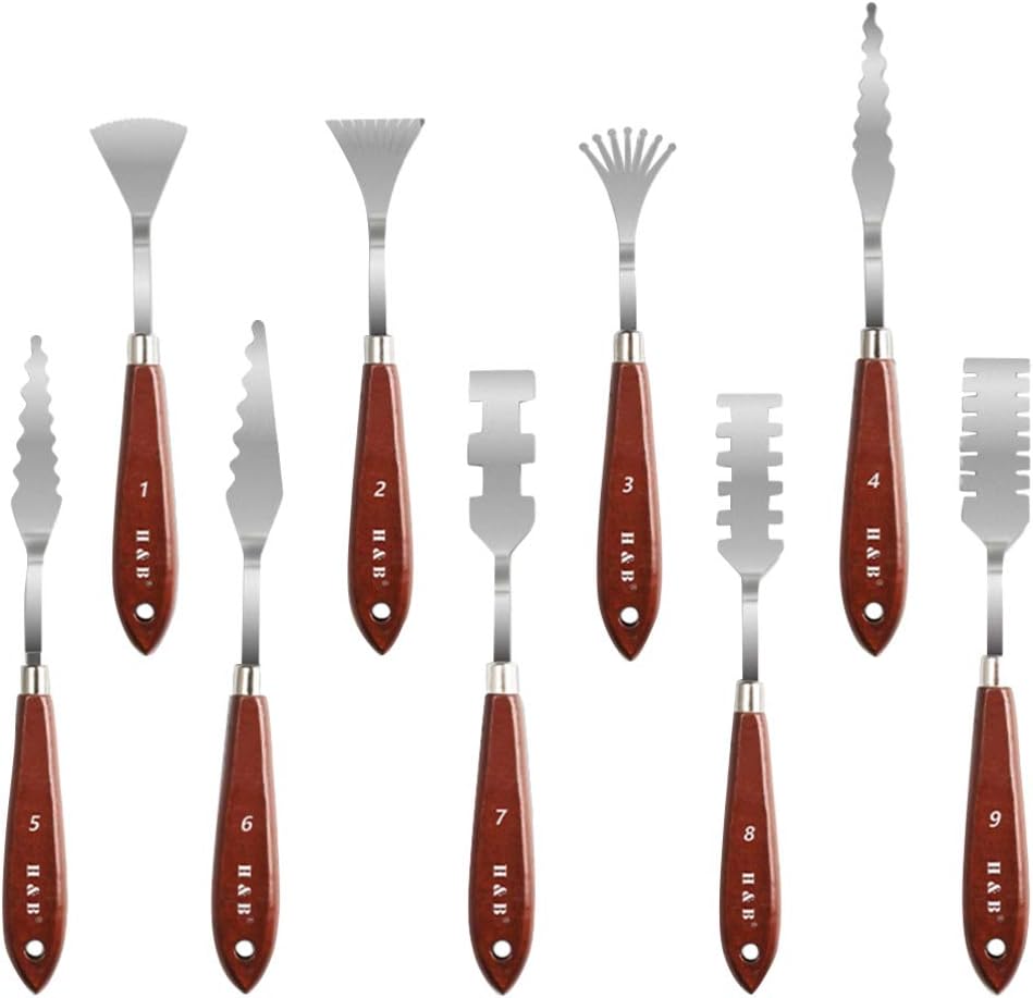 ULTECHNOVO 9pcs Painting Knife Set Stainless Steel Spatula