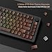 XVX PBT Keycaps - Side Print Shine Through Custom Keycaps 60 65 75 100 Percent, Retro Dye Sub & Double Shot Key caps Set 126 Keys, Cherry Profile for Mechanical Keyboard, Walnut Textures
