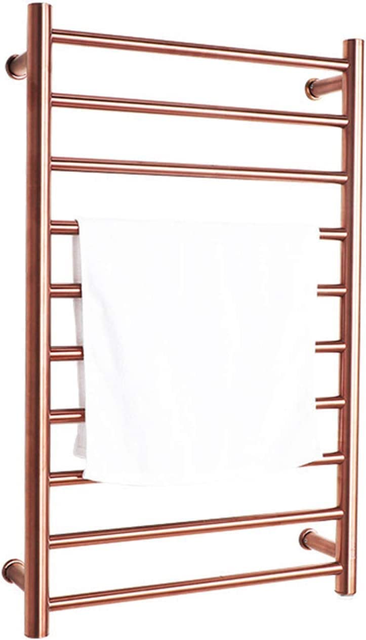 asdchZen Heated Chrome Towel Rail Bathroom Radiator Electric Straight Wall Mounted Towel Rack Stainless Steel Towel Heater