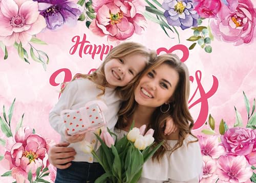 Toile de fond Happy Mother's Day de grand format pour studio photo de fête