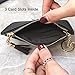 AnnabelZ Coin Purse Change Wallet Pouch Leather Card Holder with Key Chain Tassel Zip(Black)