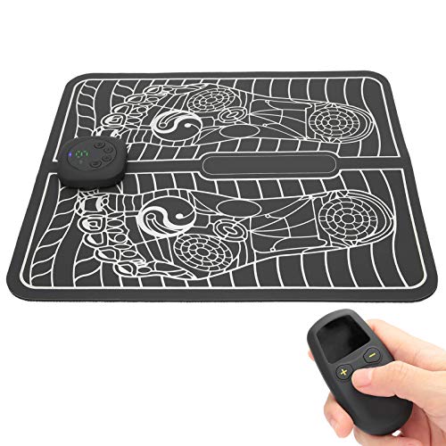 Masseur électrique Pied, Machine Stimulateur Muscle Circulation de Pied Tapis de Masseur de Pied d'USB EMS pour Femmes et Hommes, Muscles de Rigidité de Relaxation, 6 Modes, 9 Niveaux d'Intensité