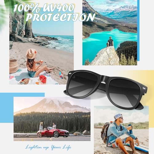 Image of Sunier Polarized Sunglasses for Men and Women, Retro Square Matte Finish UV400 Protection Shades for Driving, Fishing