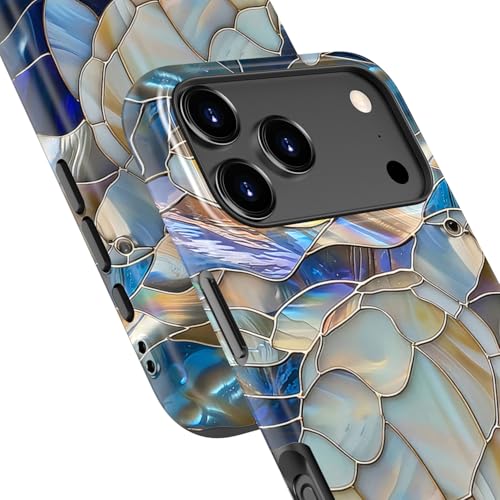 Image of Goodon for iPhone 17 Pro Max Case Cute - Wireless Charging Compatible - Dual-Layer Hard Shell + Silicone Cover - Protective Phone Case with Trendy Designs for Women - Abstract Sea Turtle