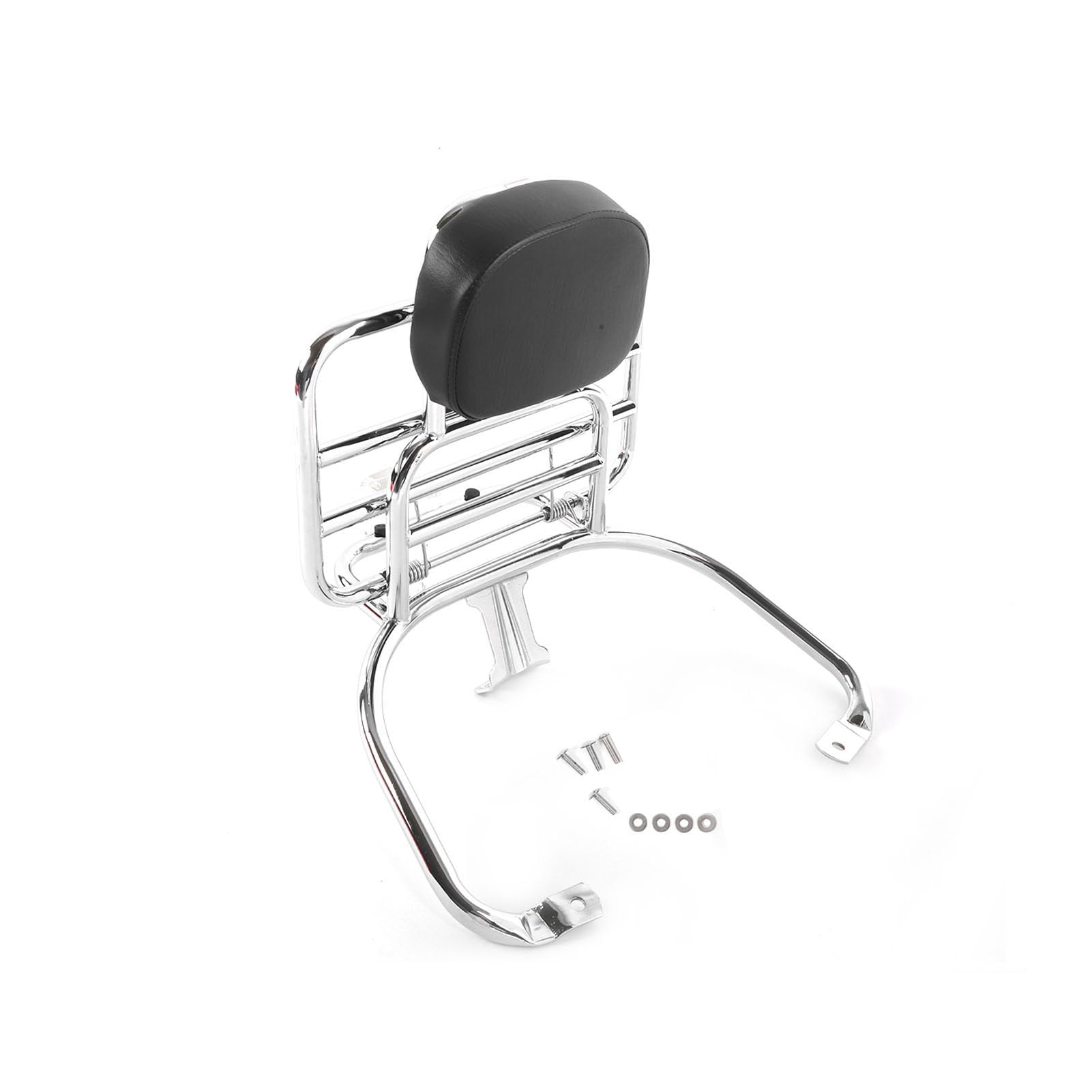 Portaequipajes Trasero, Soporte con Almohadilla de Espalda Ajustable, Portaequipajes Moto para Scooter 50 125 150 250 300cc, Ideal para Ciudad, Viajes y Compras Cotidianas