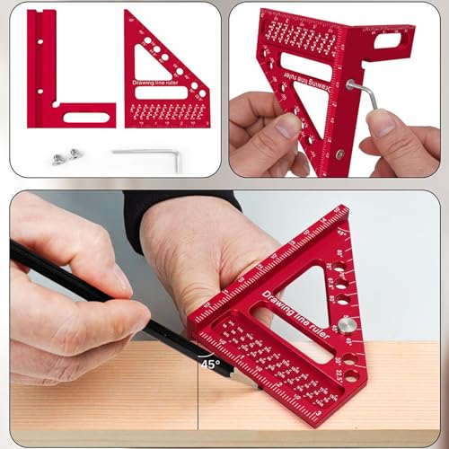 Escuadra Medidora de Ángulos de Aleación de Aluminio AYNEFY miniatura 4